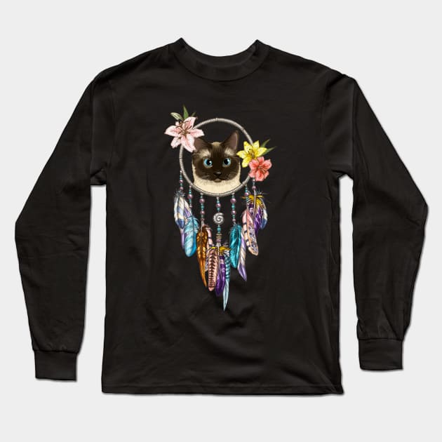 Cat Dreamcatcher Long Sleeve T-Shirt by Hound mom